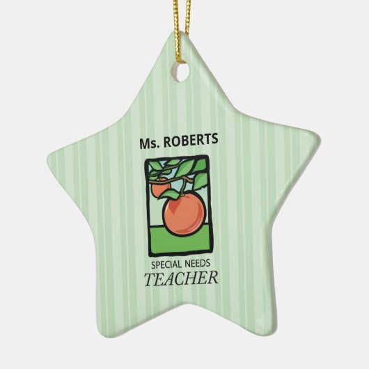 Speciaal behoeftendocent Dank u, Apple Keramisch Ornament (Links)