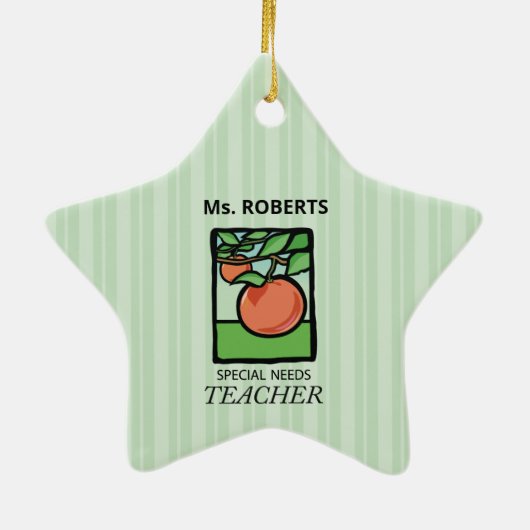 Speciaal behoeftendocent Dank u, Apple Keramisch Ornament (Achterkant)