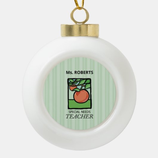 Speciaal behoeftendocent Dank u, Apple Keramische Bal Ornament (Voorkant)