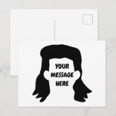 Speciaal bericht Funny Mullet Illustratie Briefkaart (Voorkant / Achterkant)