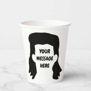Speciaal bericht Funny Mullet Illustratie Papieren Bekers