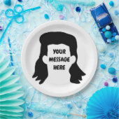 Speciaal bericht Funny Mullet Illustratie Papieren Bordje (Feest)