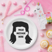 Speciaal bericht Funny Mullet Illustratie Papieren Bordje (Feest)