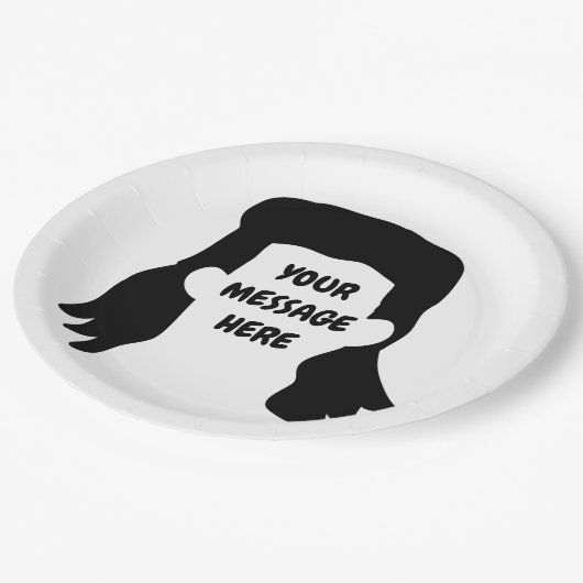 Speciaal bericht Funny Mullet Illustratie Papieren Bordje (Gekanteld)