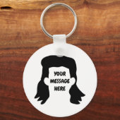 Speciaal bericht Funny Mullet Illustratie Sleutelhanger (Voorkant)