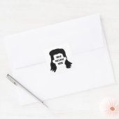 Speciaal bericht Funny Mullet Illustratie Vierkante Sticker (Envelop)