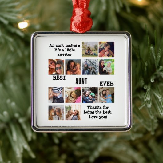 Speciaal beste tante ooit 12 Foto Collage Metalen Ornament (Boom)