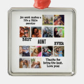 Speciaal beste tante ooit 12 Foto Collage Metalen Ornament (Voorkant)