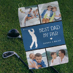 Speciaal beste vader door foto-inklage van par golfhanddoek<br><div class="desc">Verras je golfpro vader met een cadeau voor Vaderdag, Kerstmis of Birthday dat hij trots kan gebruiken op de golfbaan! Voeg vier (vier) aangepaste afbeeldingen toe aan dit ontwerp, van je telefoon of computer, de zoete woordspeling die 'Beste vader voor vader' leest, een schattig klein hart dat kan worden veranderd...</div>