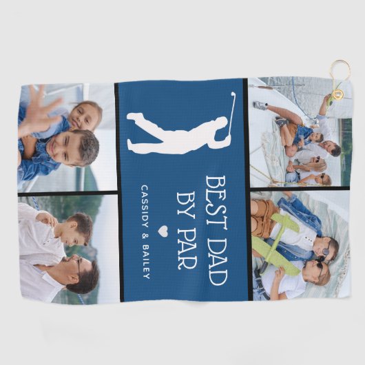 Speciaal beste vader door foto-inklage van par golfhanddoek (Horizontaal)