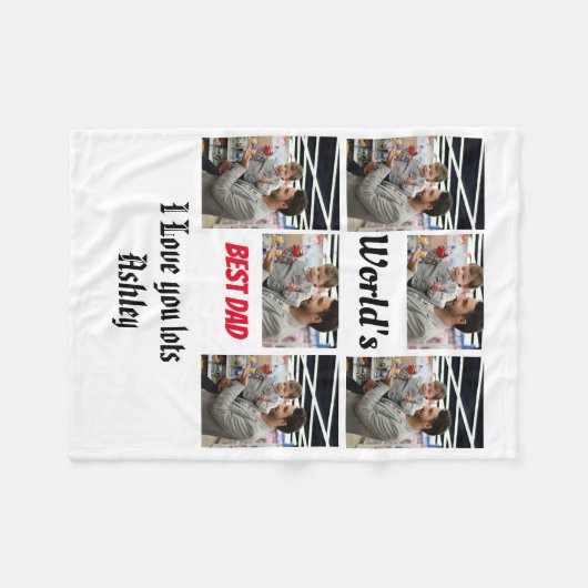 Speciaal beste vader ooit 6 foto Collage Fleece Deken (Voorkant (Horizontaal))