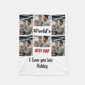 Speciaal beste vader ooit 6 foto Collage Fleece Deken (Voorkant)