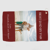 Speciaal beste vader op foto van vader golfhanddoek (Horizontaal)