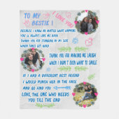 Speciaal beste vriend, lange afstand 3 foto fleece deken (Voorkant)