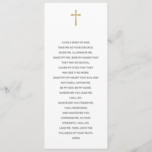 Speciaal bevestigde jongen Prayer Kaart (Achterkant)