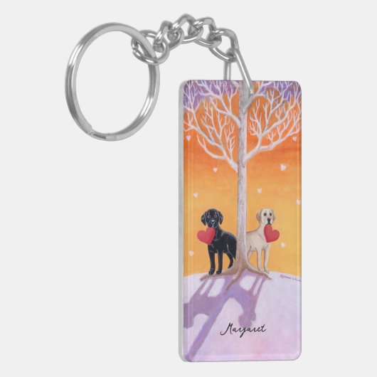 Speciaal bewerken van winterlabradors sleutelhanger (Voorkant Links)