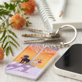 Speciaal bewerken van winterlabradors sleutelhanger