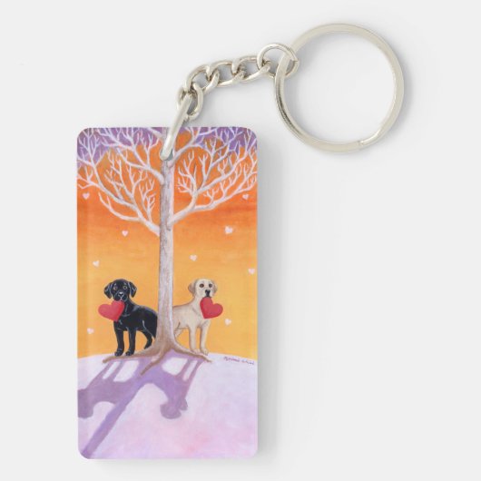 Speciaal bewerken van winterlabradors sleutelhanger (achterkant)