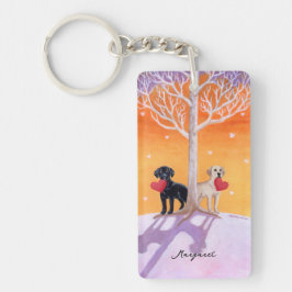 Speciaal bewerken van winterlabradors sleutelhanger