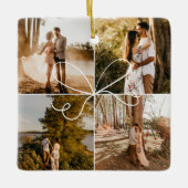 Speciaal bezorgingspakket 4 Fotocollage Verloving Keramisch Ornament (Voorkant)