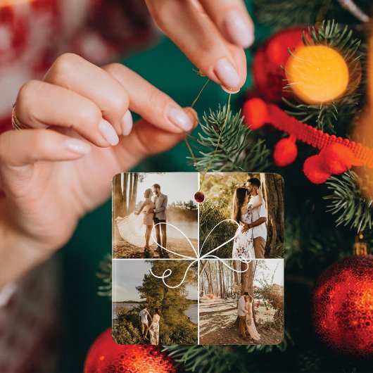 Speciaal bezorgingspakket 4 Fotocollage Verloving Keramisch Ornament