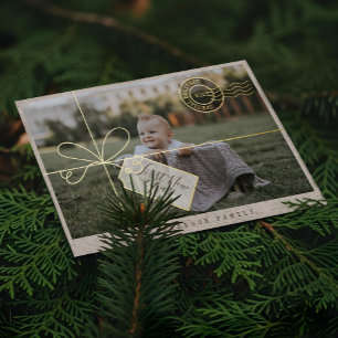 Speciaal bezorgingspakket Eerste nieuwjaarsfoto Ba Folie Feestdagenkaart