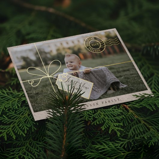 Speciaal bezorgingspakket Eerste nieuwjaarsfoto Ba Folie Feestdagenkaart