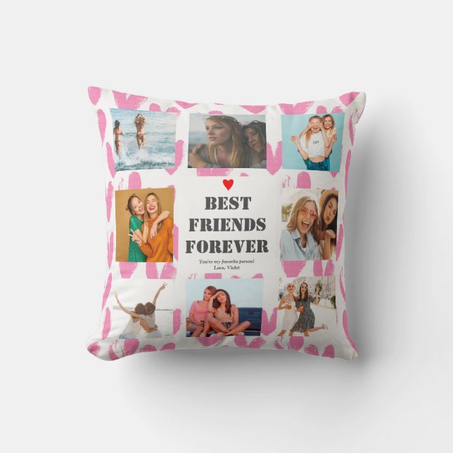 Speciaal BFF Gift Best Friends photocollage Kussen (Voorkant)
