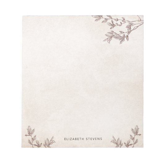 Speciaal bijtend oud papier bruine boom notitieblok (Voorkant)