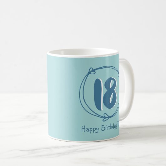 Speciaal blauw 18e verjaardag - Coffee-Mok voor ca Koffiemok (Voorkant rechts)