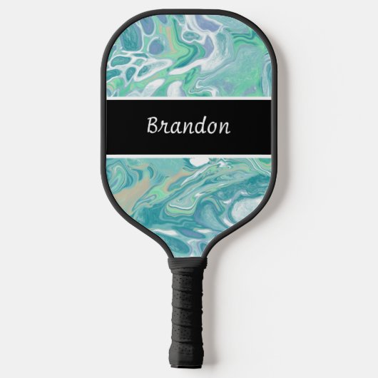 Speciaal blauw Abstract vochtig art Pickleball Paddle (Achterkant)