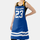 Speciaal blauw BBQ-pron met jersey-nummer Schort (Insitu)