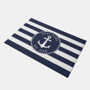 Speciaal blauw blauw zeeanker deurmat