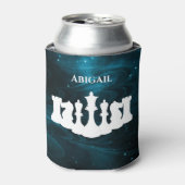 Speciaal blauw bolletje schaakstuk koningin blikjeskoeler (Blikje Voorkant)