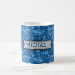 Speciaal blauw Camoppatroon Koffiemok