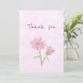 Speciaal blauw en roze Floral - Hartelijk dank voo Kaart (Staand voorkant)