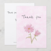 Speciaal blauw en roze Floral - Hartelijk dank voo Kaart (Voorkant / Achterkant)