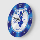 Speciaal blauw en wit Cheerleader Wall Decor Grote Klok (Hoek)