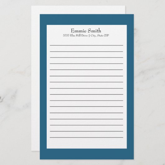 Speciaal blauw en wit gelijnd papier (Voorkant / Achterkant)