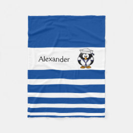 Speciaal blauw en wit gestreept Penguin Sailor Fleece Deken