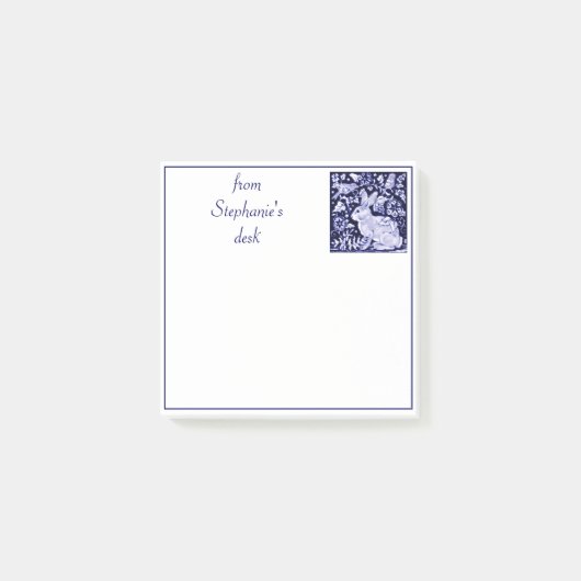 Speciaal blauw en witbunny Rabbit Tegel Delft Post-it® Notes (Voorkant)