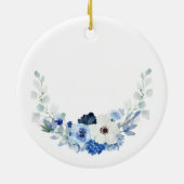 Speciaal Blauw en Witte Floral 50 Jubileum Keramisch Ornament (Achterkant)