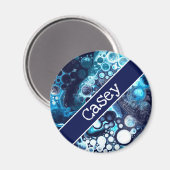 Speciaal blauw en witte marmervochtige kunst magneet (Voorkant / Achterkant)