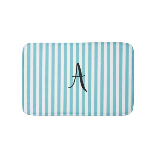 Speciaal Blauw en Witte Stripe Bath Mat (Voorkant)