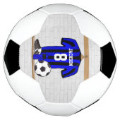 Speciaal Blauw en Zwart Striped Soccer Jersey Voetbal (Gedraaid)