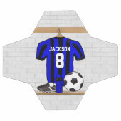 Speciaal Blauw en Zwart Striped Soccer Jersey Voetbal (Enkel)