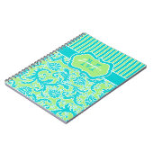 Speciaal blauw groen gestreept Notitieboek (Linkerzijde)