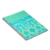 Speciaal blauw groen gestreept Notitieboek (Rechterzijde)