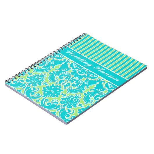 Speciaal blauw groen gestreept Notitieboek (Linkerzijde)