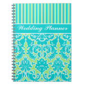 Speciaal blauw groen gestreept Notitieboek (Voorkant)